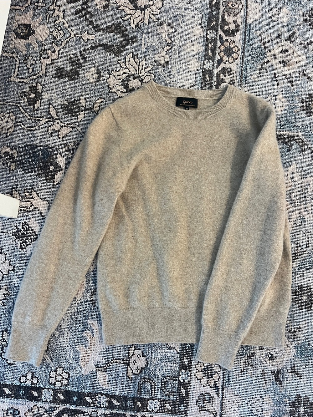 Quince Light Gray Crewneck Wool Sweater